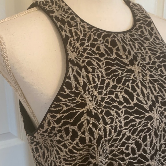 Tahari ASL Black and Cream Midi Dress - Picture 4 of 7